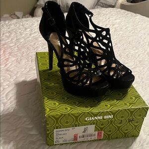 Gianni Bini Black Cutout Heels